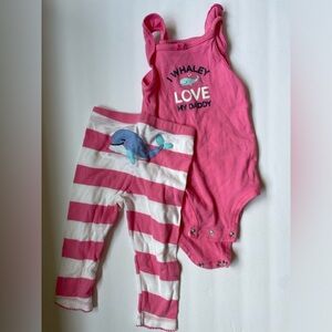 Baby girl pink 2 piece set / I Whaley love my daddy